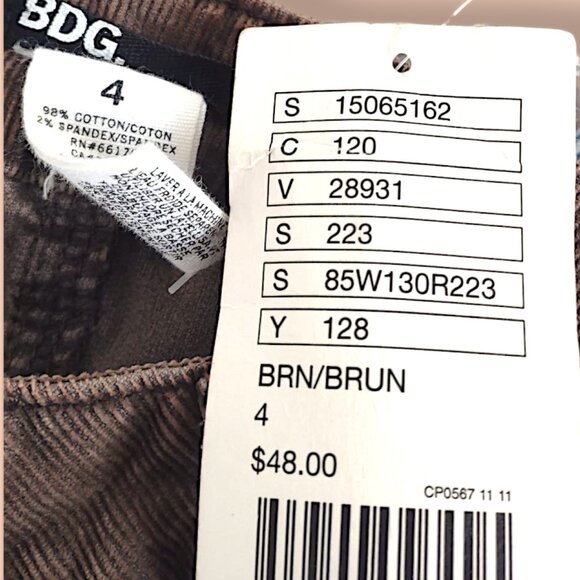 Urban Outfitters BDG NWT $48 brown corduroy high waisted mini skirt women's 4 - Picture 4 of 4